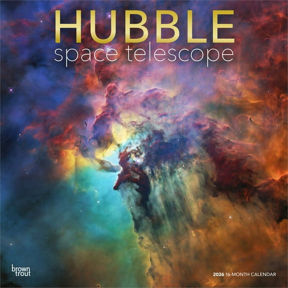 Hubble Space Telescope | 2026 12x24" (Hanging) Square Wall Calendar | Plastic-Free