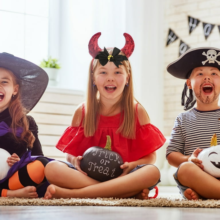 Baby Girl Halloween Headbands Bow Pumpkin Ghost Bat Hair Accessory