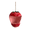 Strawberry Shaped Hanging Bird Feeder#8, variant on Watermelon Shaped Hanging Bird Feeder, 6 Inch Resin Hanging Bird Feeder, Fruit Shaped Garden Ornament with Jute Rope for Wild Birds