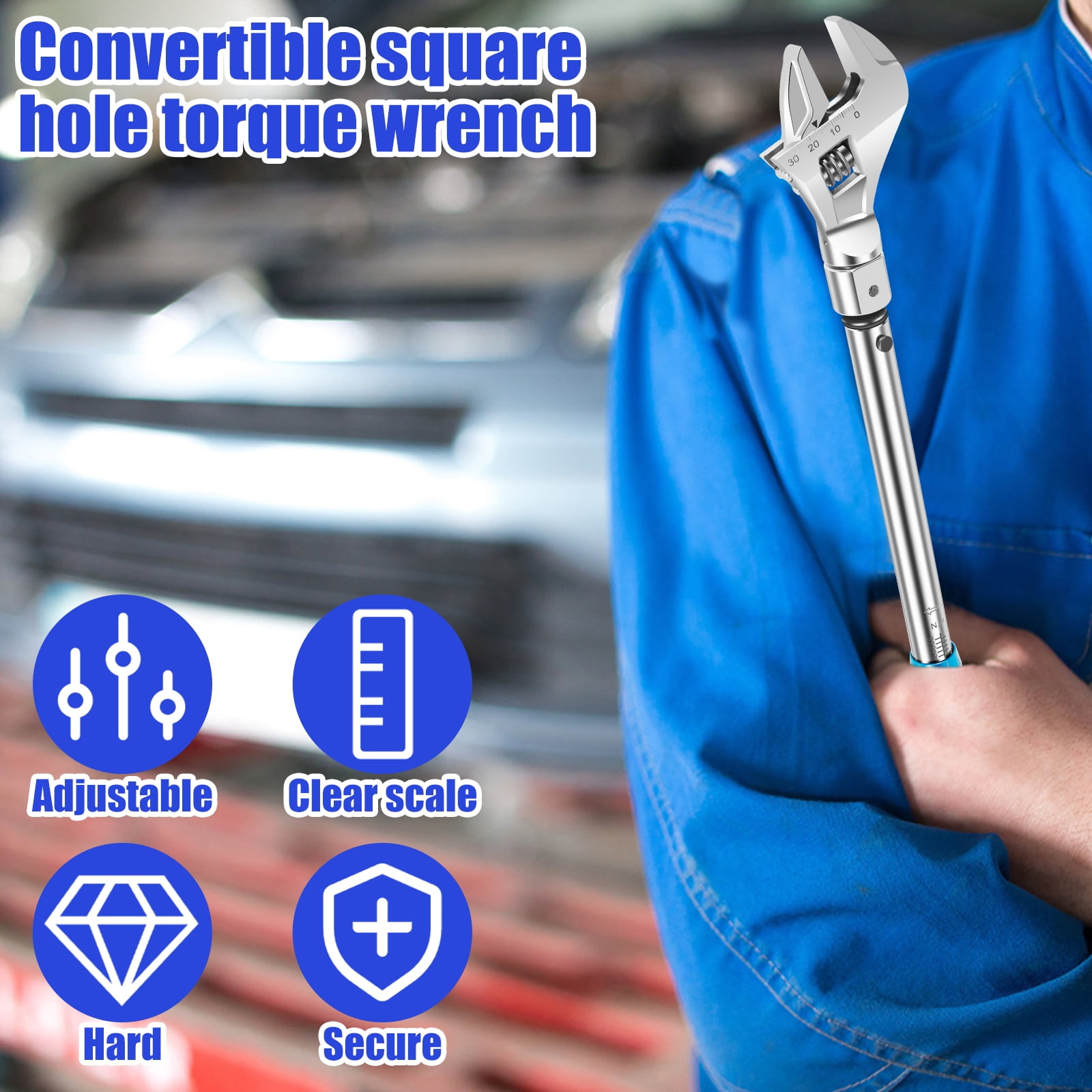 Open End Torque Wrench 5 to 60 Nm Adjustable Torque Wrench with Changeable Head and Click Safe Torque Wrench Tool Professional Torque Wrench Spanner for Refrigeration System