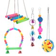 thumbnail image 1 of Bird Swing Toys with Bells Pet Parrot Cage Hammock Hanging Toy, 1 of 7