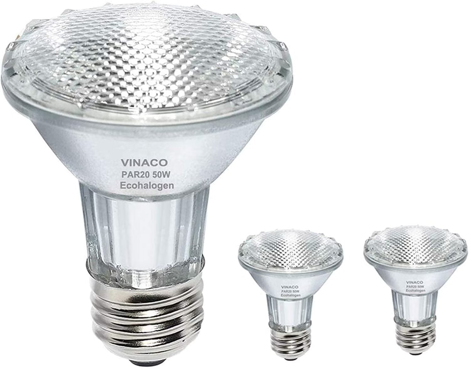 Vinaco 2PCS Par20 Halogen 50W 120V Dimmable, Long Lifespan E26 Par20