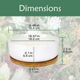 thumbnail image 4 of Ceramic Succulent Planter s - 1 - Round Bowl - with Bamboo Tray - White - 6.49", 4 of 8