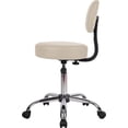 thumbnail image 4 of Pemberly Row Tabouret de Bureau à Roulettes Réglable avec Dossier en Similicuir, Beige, 4 of 8