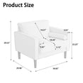 thumbnail image 2 of Set of 2 Chenille Accent Chairs, Modern Upholstered Armchair with Pillows for Living Room, Reading Room, Beige, 2 of 6