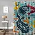 thumbnail image 2 of Orinice Marine Animals and Anchors Bathroom Decor Set with Colorful Luxurious Graphic Print Polyester Fabric Shower Curtain and Hooks 69x72, 2 of 7