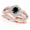thumbnail image 1 of 1.50 Ct Halo Black Diamond Engagement Rings - Bridal Set - 14K Gold, 1 of 10