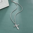thumbnail image 7 of EUEAVAN Tree of Life Cross Silver Pendant Necklace for Male Stainless Steel Jewelry, 7 of 7