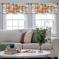 thumbnail image 3 of LALILO Kitchen Curtain Valance Red Orange And Yellow Rod Pocket Window Curtain 52"x 18" Set of 2, 3 of 6