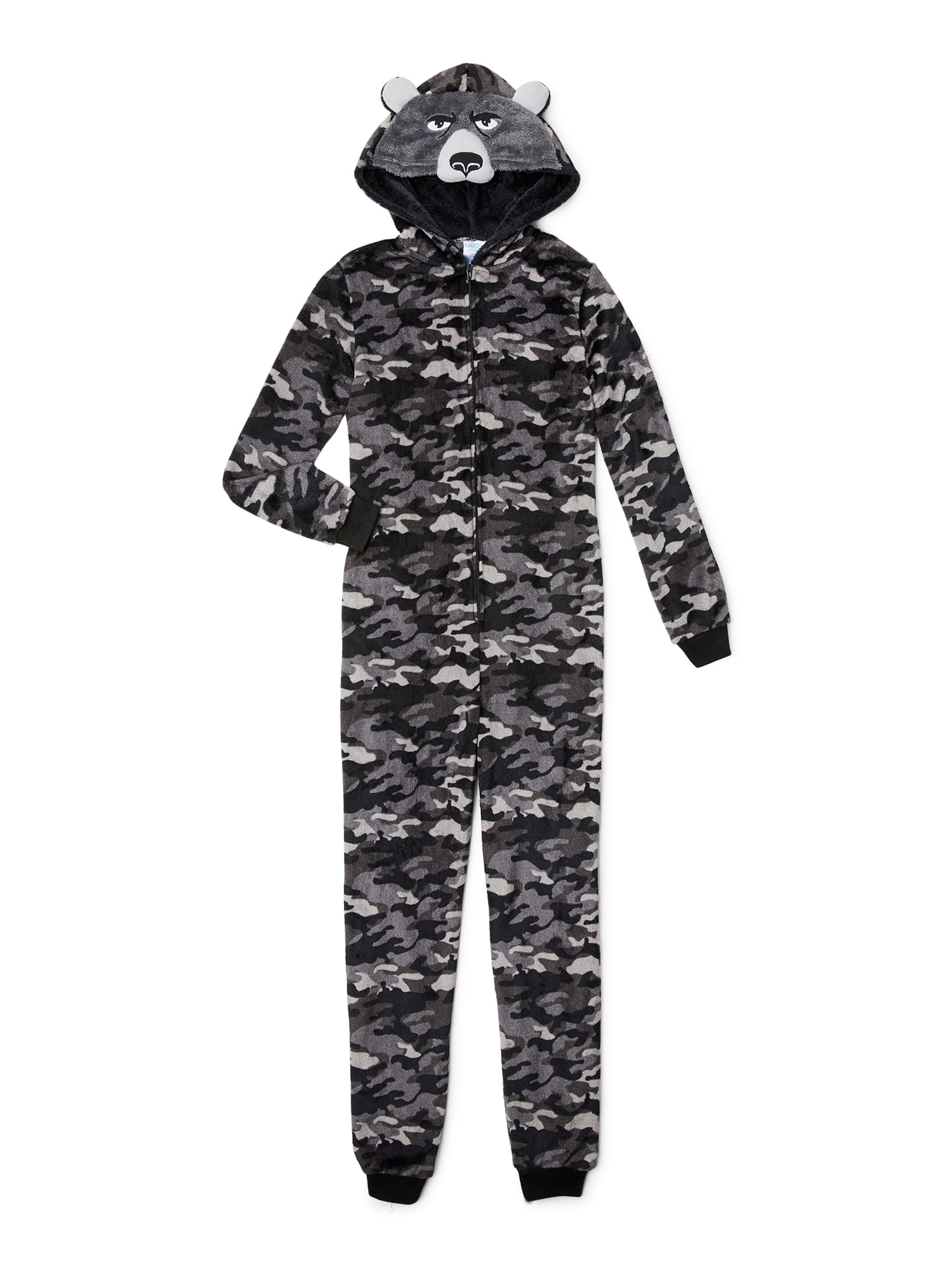 Komar Kids Boys Astronaut Black Fleece Blanket Sleeper One-Piece Pajamas