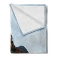 thumbnail image 2 of Horses Soft Flannel Fleece Throw Blanket, Friesian Animal Mane Gallops in Meadow Mystery Vitality Horse, Cozy Plush for Indoor and Outdoor Use, 60" x 80", Yellow Brown Blue, by Ambesonne, 2 of 5