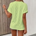 thumbnail image 6 of yeiolnoer Shirts for Women Short Sleeve V Neck Sweater Eyelet Tunic Top Knit Elegant Summer Spring Tops Casual Blouse, 6 of 6