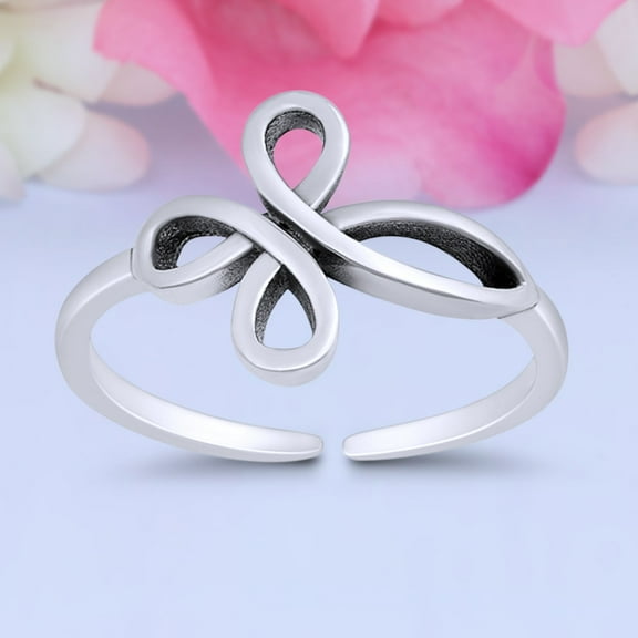 9mm - Cross Toe Band Ring 925 Sterling Silver Thin Adjustable Stylish Rings for Women