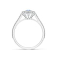 thumbnail image 2 of ANGARA Natural Vintage Inspired Sapphire Floral Halo Ring with Milgrain in 14K White Gold for Women (Size-3.5mm) | September Birthstone, Anniversary, Jewelry Gift for Women | Natural Sapphire Ring, 2 of 11