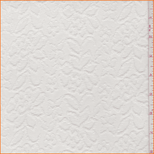 White Pearl Floral Jacquard Knit, Fabric By the Yard