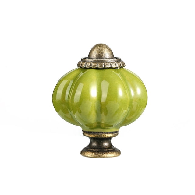 Manijas de cerámica para gabinetes de cocina de calabaza vintage Injueey Almacenamiento y organización del hogar Verde hierba claro