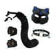 thumbnail image 5 of Conjunto de máscara y cola de gato y zorro, gargantilla para fiestas, mascaradas, actuaciones en el escenario y disfraces. Negro Azul, 5 of 9