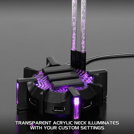 ENHANCE - Gaming Headset Stand Headphone Holder  with 4 Port USB Hub - Muticolor