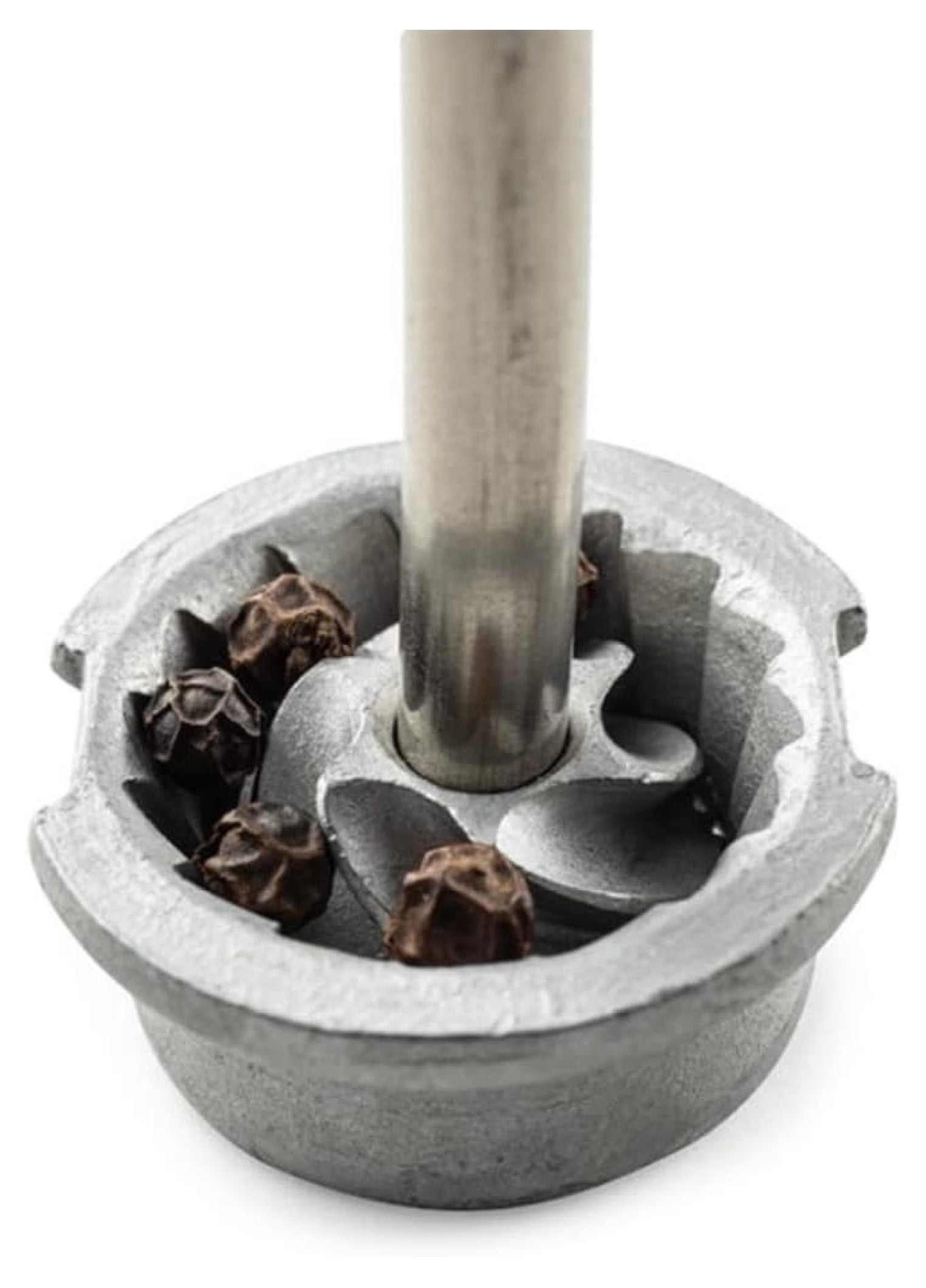 - Fidji Manual Pepper Mill - Adjustable Grinder - Beechwood and Stainless Steel, Matte Black, 5 Inch