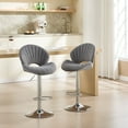 thumbnail image 2 of S-HOME Set of 2 Adjustable Barstools in Classic Featuring Comfortable Backrest and Footrest for Kitchen Decor，Grey, 2 of 9