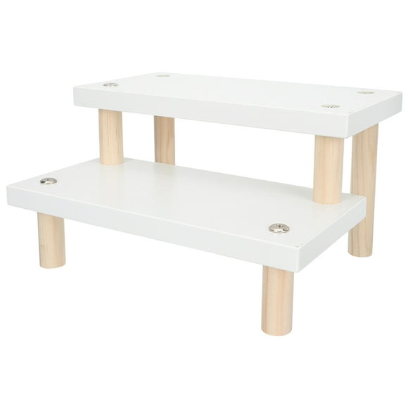 Forma de escalera Mostrar estante de madera Caja de ciega de madera Pantalla Rack Figuras Pantalla Soporte
