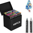 thumbnail image 1 of YOPTOP 48/60/80/120/168 Colors Art Markers Alcohol Markers Set, Double Ended Artist with Carrying Case Great for Coloring, Painting, Sketching, Card Making and Illustration,48 Colors, 1 of 7