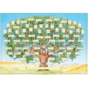Trianu Family Tree Chart to Fill in 6 Generation Genealogy Poster Blank Fillable Ancestry Chart, Print Family Tree Picture Frame Wall Decor Gift for Family Member, 15.7 * 23.6in