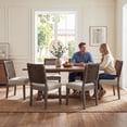 thumbnail image 3 of Guyou Farmhouse Dining Chairs Set of 4, Linen Upholstered Kitchen Chairs with Woven Rope Backrest, Mid Century Modern Solid Wood Side Chairs for Kitchen Dining Room, Beige, 3 of 12