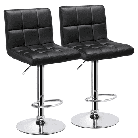 Bar Stools Grand Rapids Mi 2pcs X-Large Bar Stools Adjustable Modern PU Leather Swivel Stool Chair with Backrest Black ()