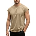 thumbnail image 3 of Mens Summer Shirts Cap Sleeve Crew Neck Workout T Shirts Casual Loose Fit Gym Tees, M, 3 of 7