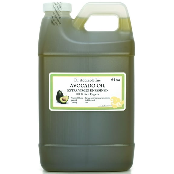 Dr. Adorable - 100% Pure Avocado Oil Organic Cold Pressed Unrefined Extra Virgin Natural Hair Skin - 64 oz
