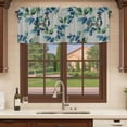 thumbnail image 6 of Blueberry Spring Leaves Curtain Valances for Windows, Kitchen Valance Window Treatments Panel 2 Pack, Grey Botanical Branches Rod Pocket Short Curtains for Bathroom Bedroom 42 x 12 Inch, 6 of 8