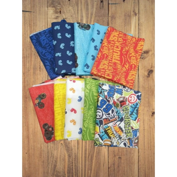 Assorted Hot Wheels Monster Trucks Fabric - 1 lb Scrap Bundle