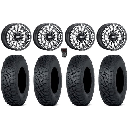 MetalFX Delta R Bdlk CC 15" Wheels Bk 35" Tenacity XNR Tires Polaris RZR Turbo R & Pro R Ranger 1500 Xpedition