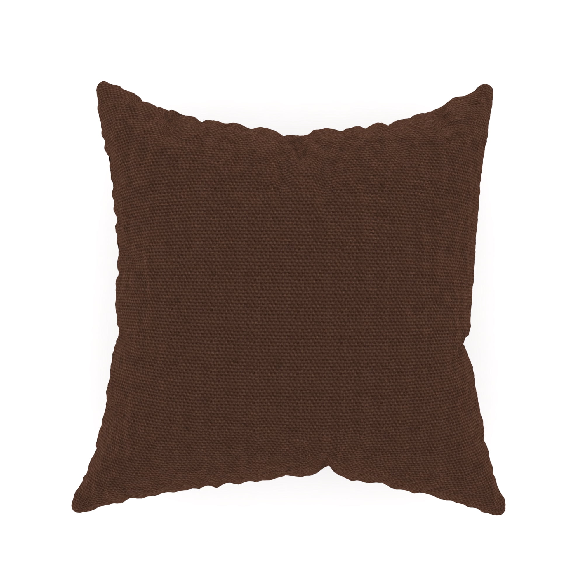 Decorative Throw Pillow Cover, 18” x 18”, Brown, Embossed Diagonal Basketweave Pattern in Brown on Fauz Leather Creating a Natural Sense of Style for an Living Room, Bed, and Sofa.