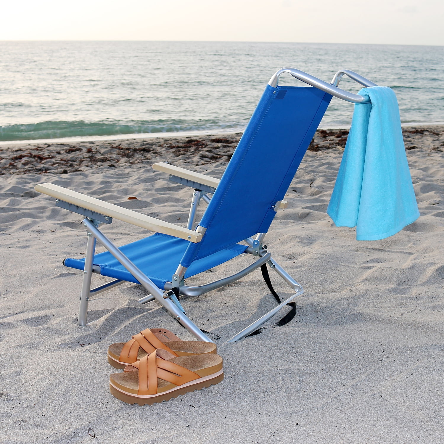 (2 pack) Seasonal Supply Co. 5-Position Lay Flat Beach Chair