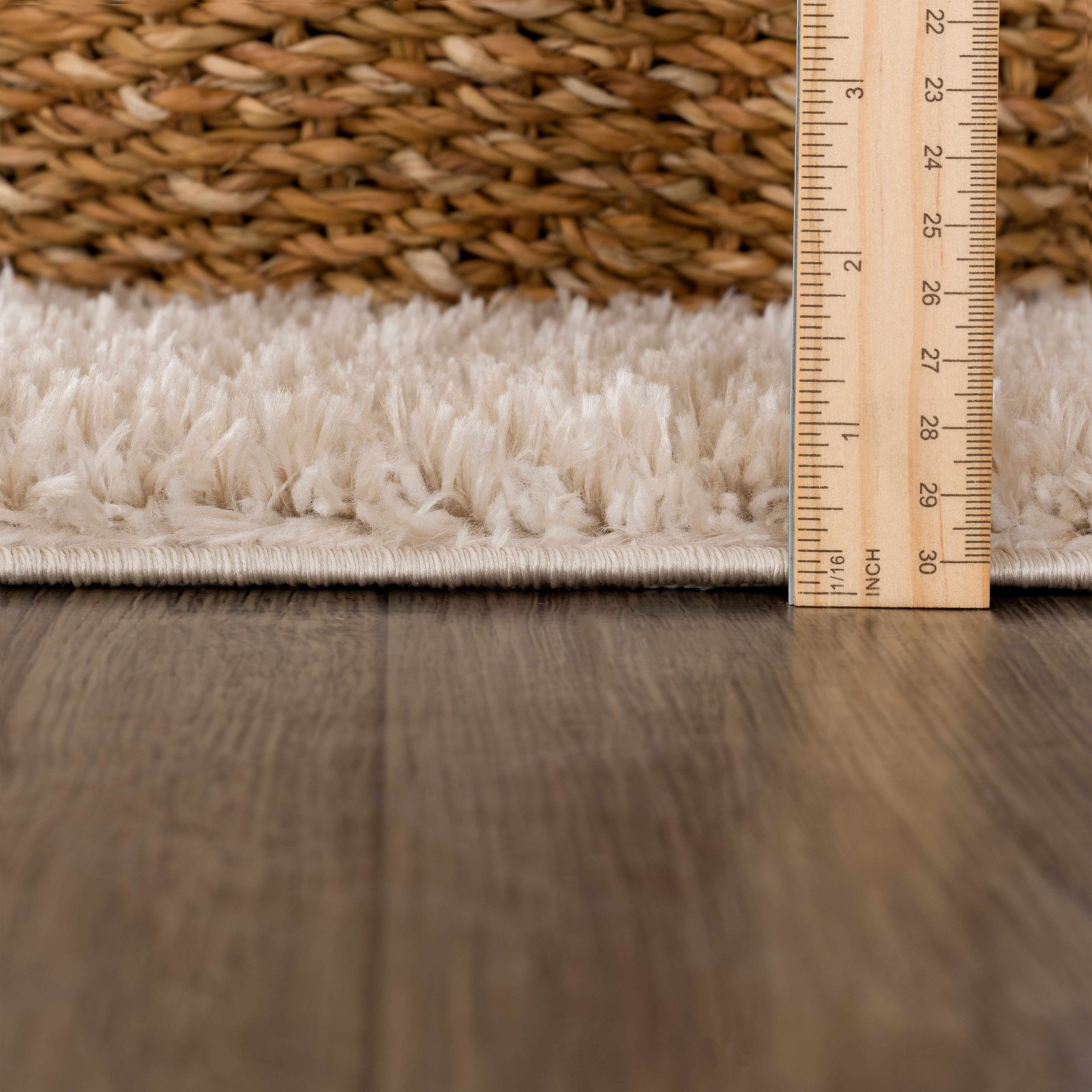 Hauteloom Heavenly Solid Shag Area Rug for Living Room Bedroom - High Pile Fluffy Carpet - Soft Shaggy Cozy Plush Rug - Light Brown, Dark Beige - 9'3" x 12'