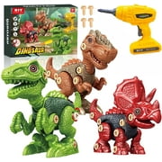 Take Apart Dinosaur Toys Construction Dinosaur Toys with Electric Drill, Build a Dinosaur Kit for Kids Boys and Girls Ages 3-7