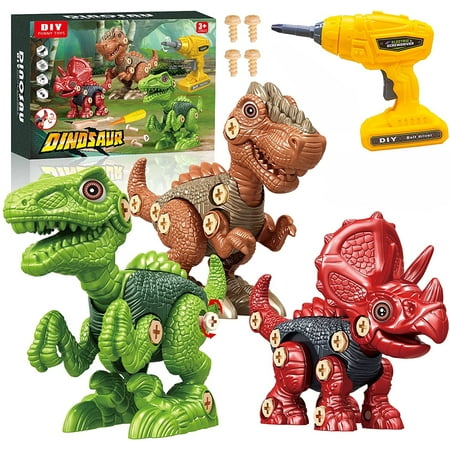 Take Apart Dinosaur Toys Construction Dinosaur Toys with Electric Drill, Build a Dinosaur Kit for Kids Boys and Girls Ages 3-7