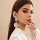 thumbnail image 4 of 2025 Latest Model Western Gold Large Hat Dangle Earrings for Cowgirl Cowboy, 4 of 5