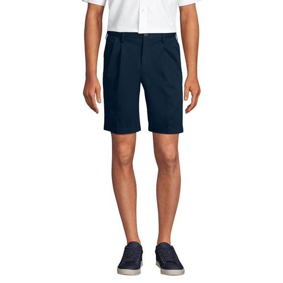 Lands' End Men's No Iron 9" Comfort Waist Pleated Front Chino Short