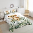 thumbnail image 3 of Feelyou Kawaii Wildlife Leopard Queen Comforter Set, Green Eucalyptus Leaves Bedding Sets, Cartoon Cheetah Reversible Bedding Comforter Set, Microfiber Bedroom Decor, 3-Piece, 3 of 8