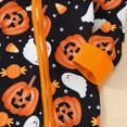 thumbnail image 5 of Weebloom Baby Girl Halloween Pumpkin Outfits Long Sleeved Pumpkin Print Overall For Toddlers With Zipper Crawling Suit 0-1 Year Jumpsuits Romper 0-3 Months, 5 of 7