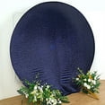 thumbnail image 6 of BalsaCircle 7.5 feet Navy Blue Metallic Glittered Spandex Round Backdrop Stand Cover Wedding Decorations, 6 of 7