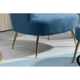 thumbnail image 3 of 28.75'' Wide Modern Wool Accent Armchair With Ottoman & Gold Leg-Blue Gray, 3 of 7