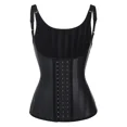 thumbnail image 2 of Glossy Steel Bone Rubber Body Shaper Vest Waist-Fitted Girdle With Shoulder Strap, 2 of 6