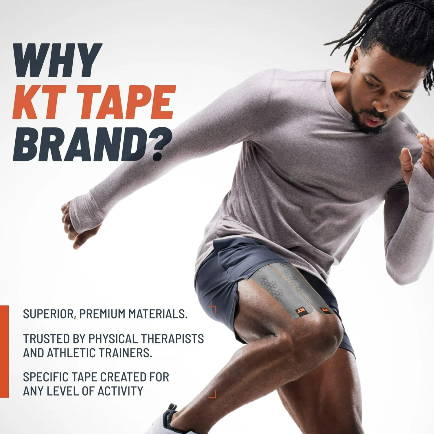 KT Tape Pro Oxygen Kinesiology Tape with Celliant Infrared Technology, Titanium, 20 Count