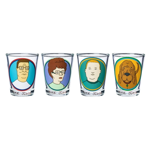 Juego de minivasos Silver Buffalo King of the Hill Family, 45 ml, 4 piezas
