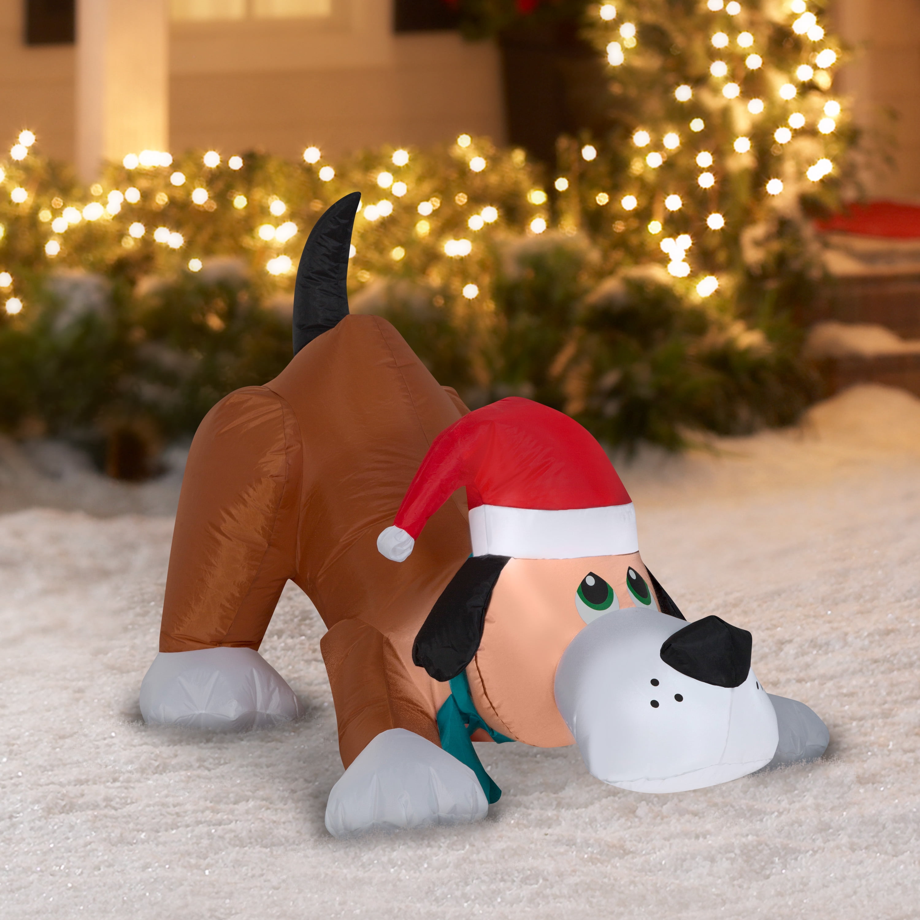 Airblown Inflatables Playful Santa Puppy Christmas Decorations 2.5 ft