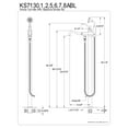 thumbnail image 5 of Kingston Brass KS7132ABL English Country Freestanding Tub Faucet with Hand Shower, Polished Brass, 5 of 8